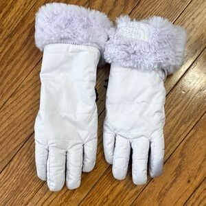 The North Face lavender Fur-Trimmed Gloves